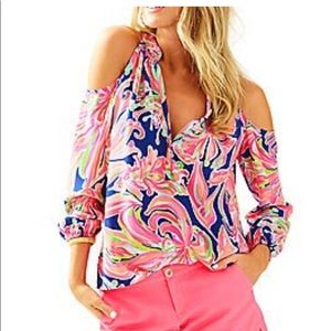 Lilly Pulitzer Sunny Shoulder Silk Elsa Top